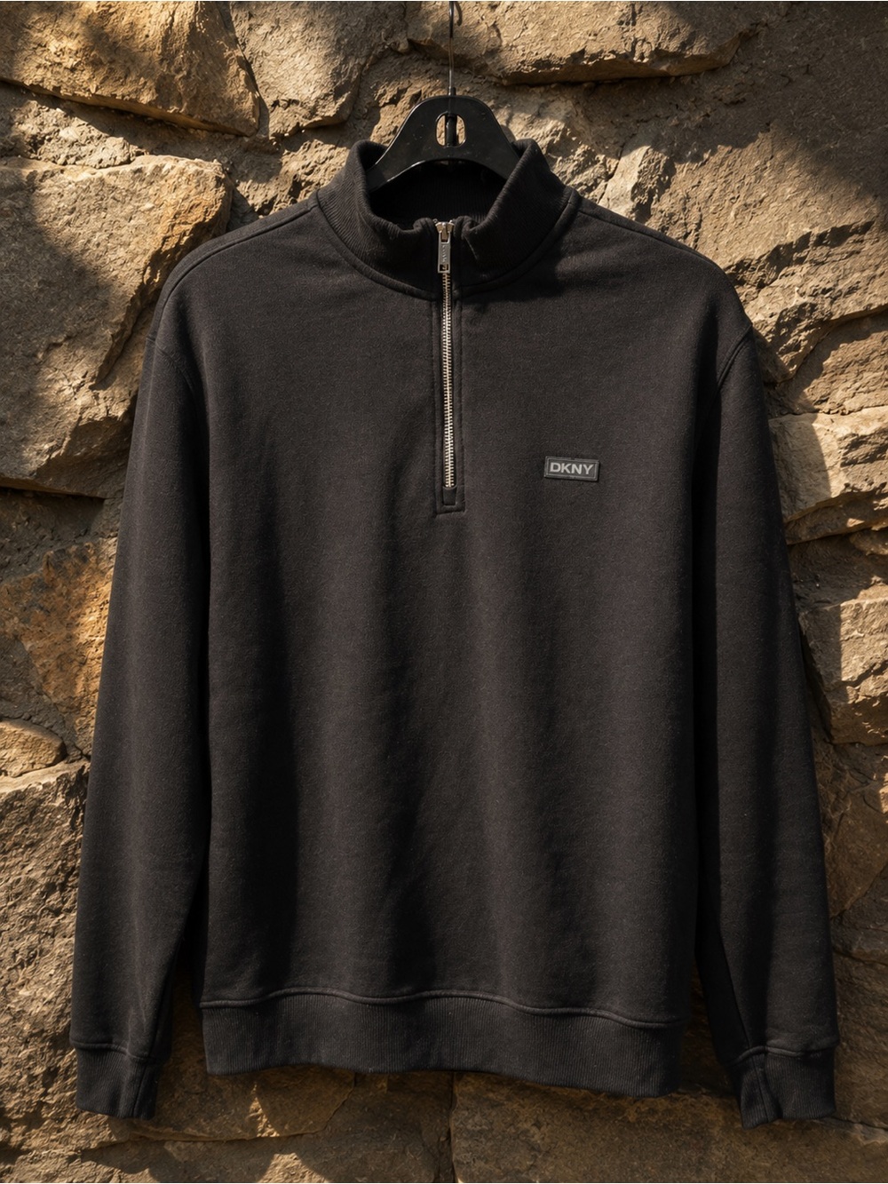 DKNY Men’s Black Half-Zip Pullover Sweater